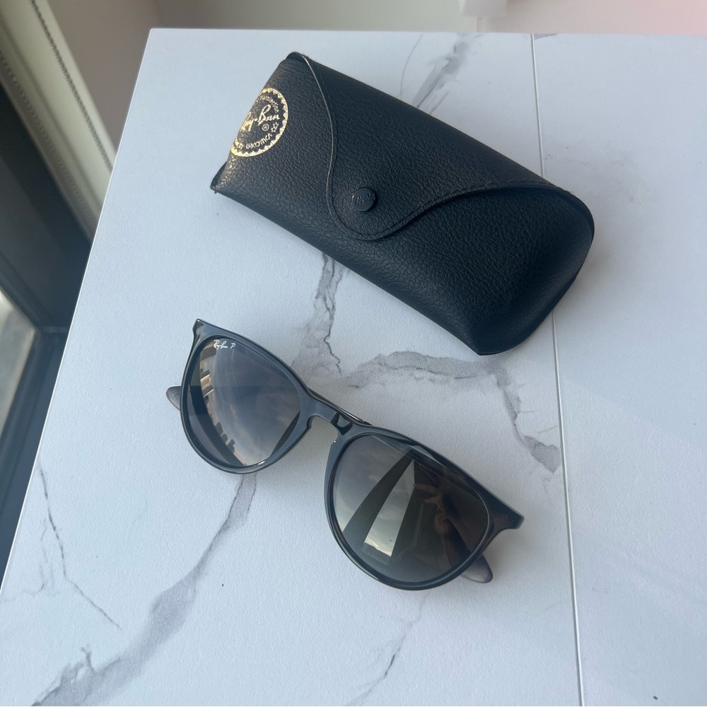 Ray-Ban Erika Classic Polarized Sunglasses in Polished Light Havana with Case